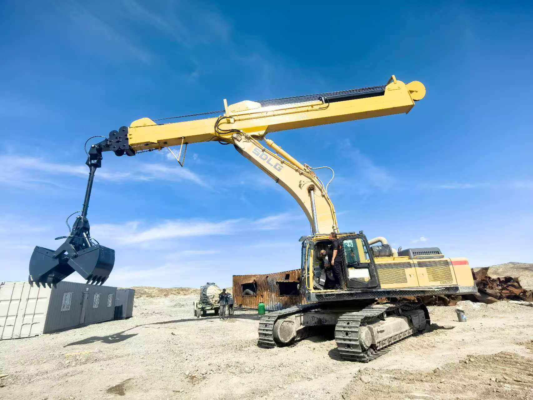 3 sections telescopic arm for excavator